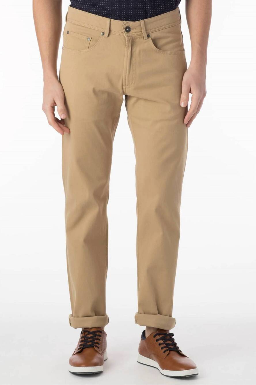 NEW BALLIN perma color pima twill 5-pocket pants in khaki
